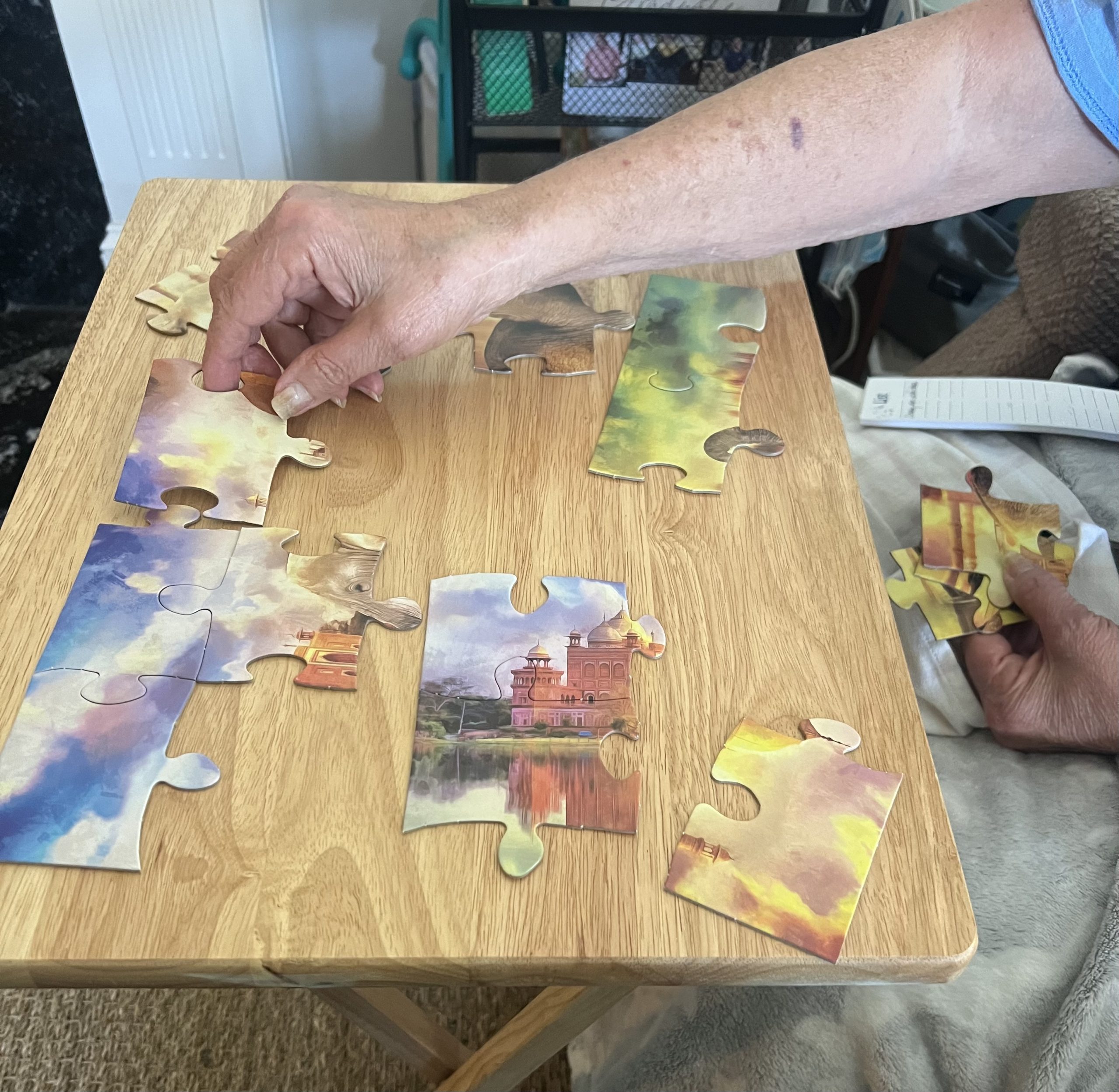 puzzle being done